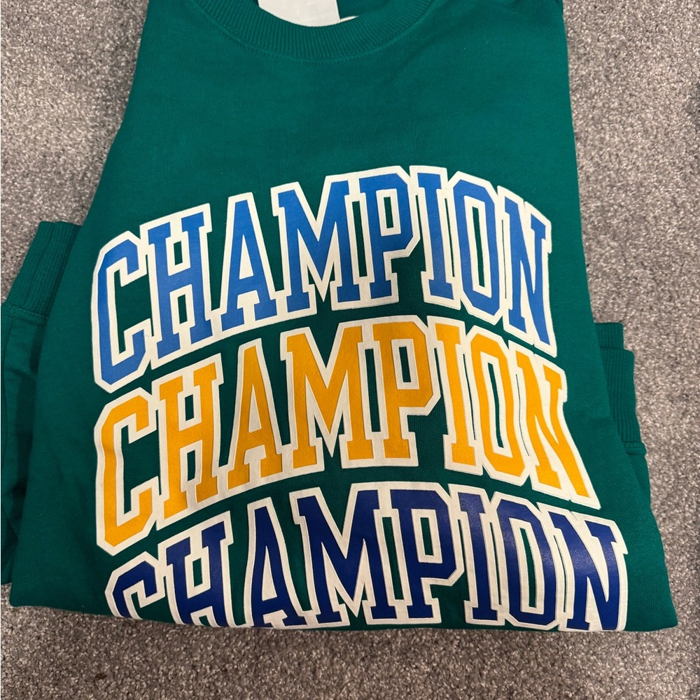 Champion Green and Yellow Sweatshirt